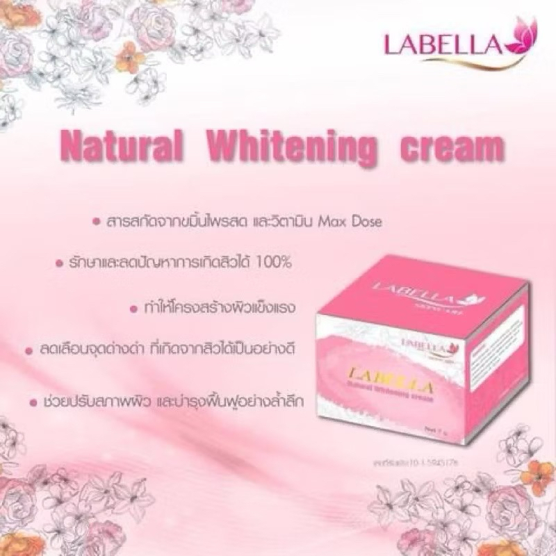 แท้ 100% ครีมขมิ้นไพรสด ขนาดใหญ่ 20g. (ครีมลาเบลล่า cream labella)