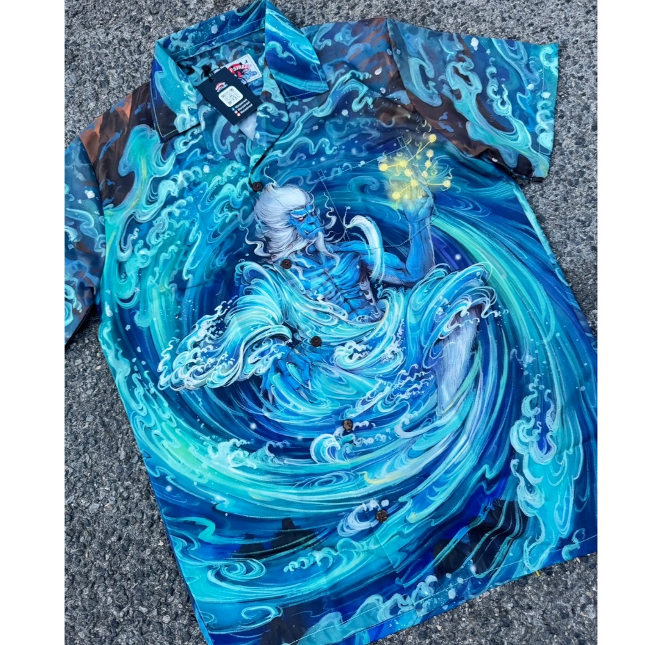 (ของแท้)เสื้อฮาวาย Monkey King of the Waves  พลังแห่งราชาวานรผู้ครอบครองท้องทะเล