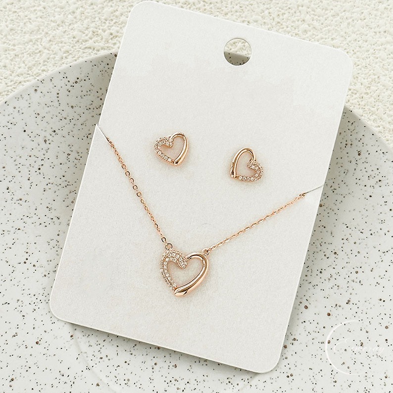 ☆Adora☆ เซ็ตเครื่องประดับเงินแท้ สร้อย ต่างหู ตุ้มหู ✯Esmeray✯ หัวใจ มินิมอล สวย น่ารัก ของขวัญ