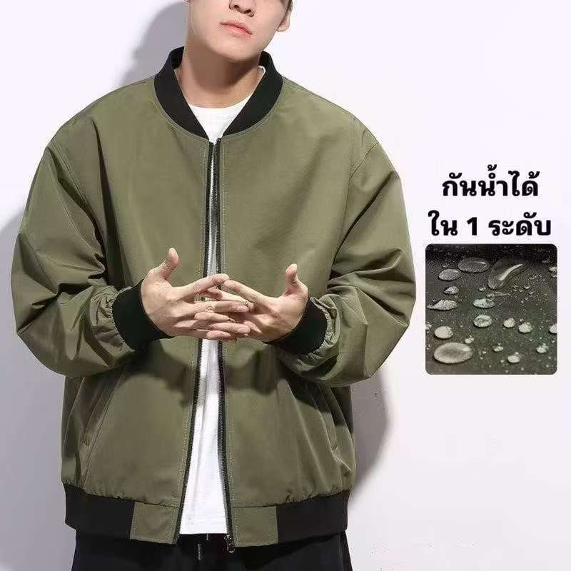 เสื้อคอปกยืน เสื้อโค้ทของผู้ชาย เสื้อโค้ทบาง แจ็คเก็ตกันลม