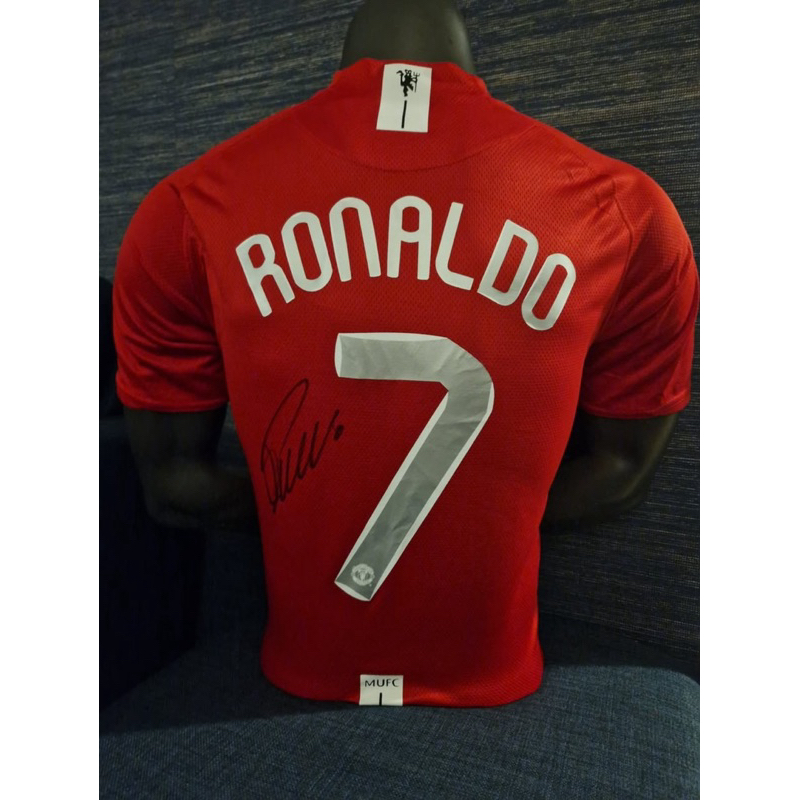 ขายเสื้อพร้อมลายเซ็นของแท้ Ronaldo - Man Utd 2007/2008 Champions League Final Shirt - ส่งตรงจาก UK