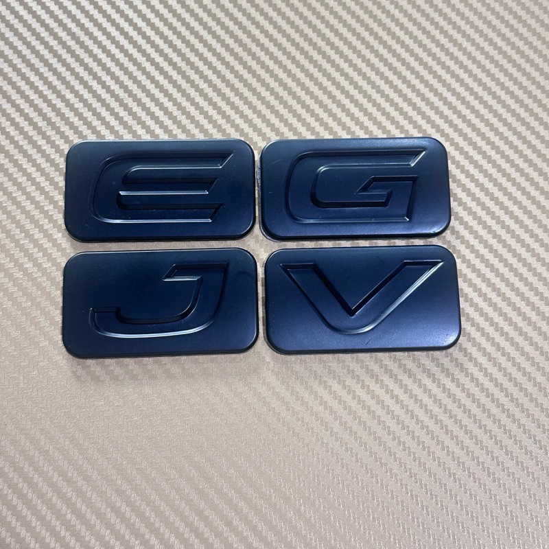 โลโก้สีดำ ตัว E G J V ใหญ่ ติดท้ายกระบะ Toyota ขนาด 3.8 x 6.7 cm ราคาต่อชิ้น
