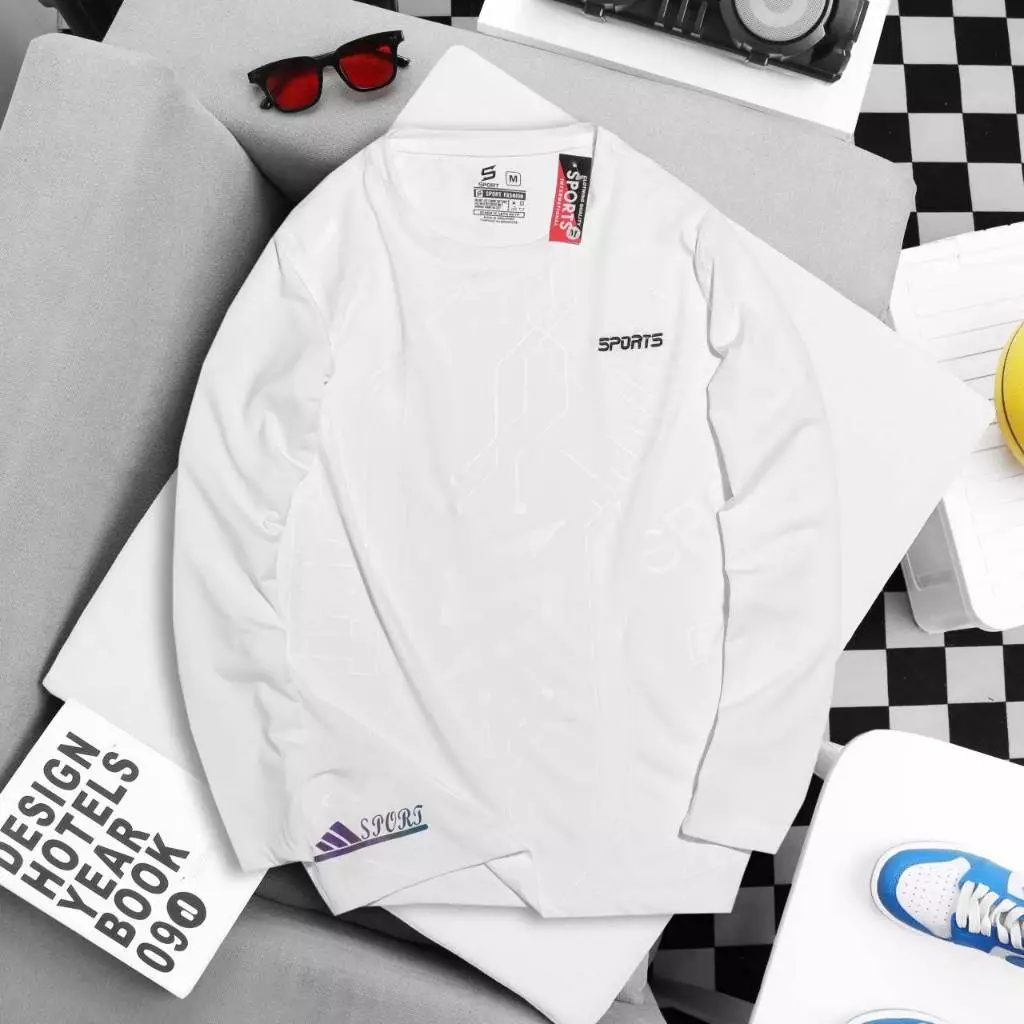 เสื้อกีฬาแขนยาว คอกลม ใส่ออกกำลังกาย ใส่เที่ยว ผ้าดี สินค้ามีพร้อมส่ง