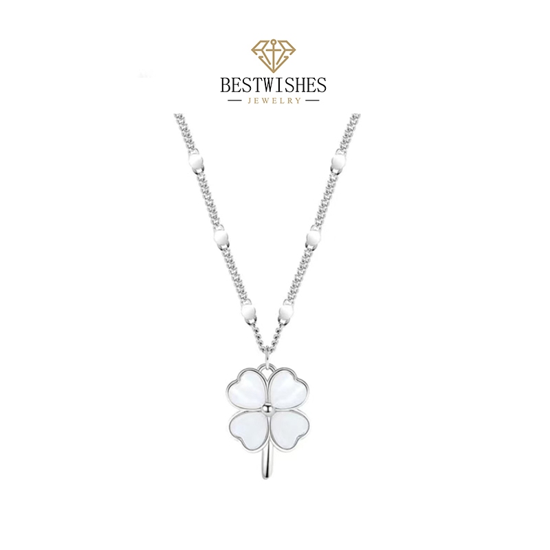 Jewelry สร้อยคอแฟชั่น สร้อยคอทองคำขาว สร้อยคอผู้หญิง สร้อยคอ สร้อยหินนำโชค X008L ของขวัญให้แฟน