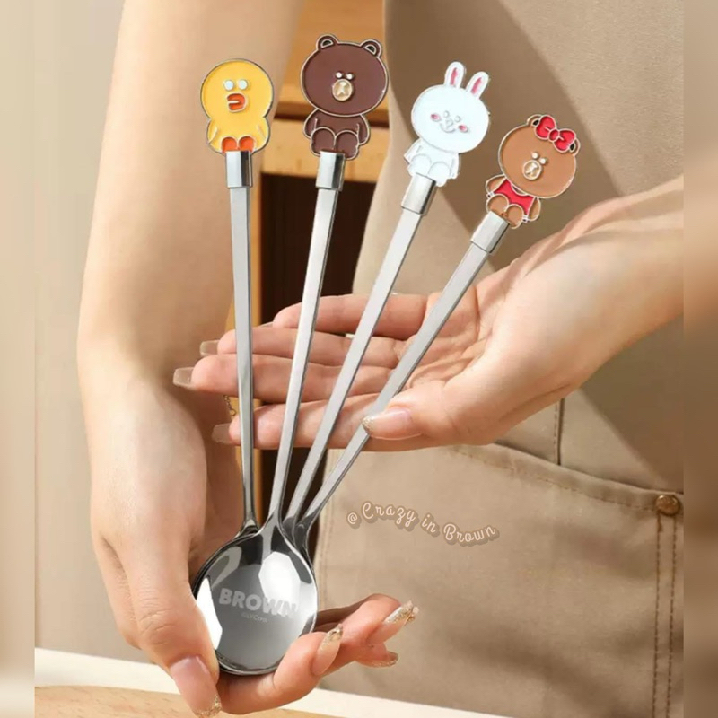 พร้อมส่ง ช้อนสแตนเลสไลน์เฟรนด์