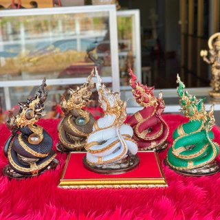พญานาค1เศียร แร่เหล็กน้ำพี้ สูง8นิ้ว แถมฟรีฐานรอง