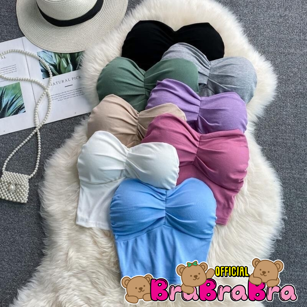 [ส่งจากไทย] 𝑩𝒓𝒂𝑩𝒓𝒂𝑩𝒓𝒂 #bra-287 เกาะอก เสื้อเกาะอกผู้หญิง เกาะอกแฟชั่น ฟองน้ำในตัว