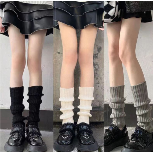 พร้อมส่ง ถุงเท้ายาวแฟชั่นฤดูหนาว ถุงเท้าถัก Y2K อบอุ่นขา