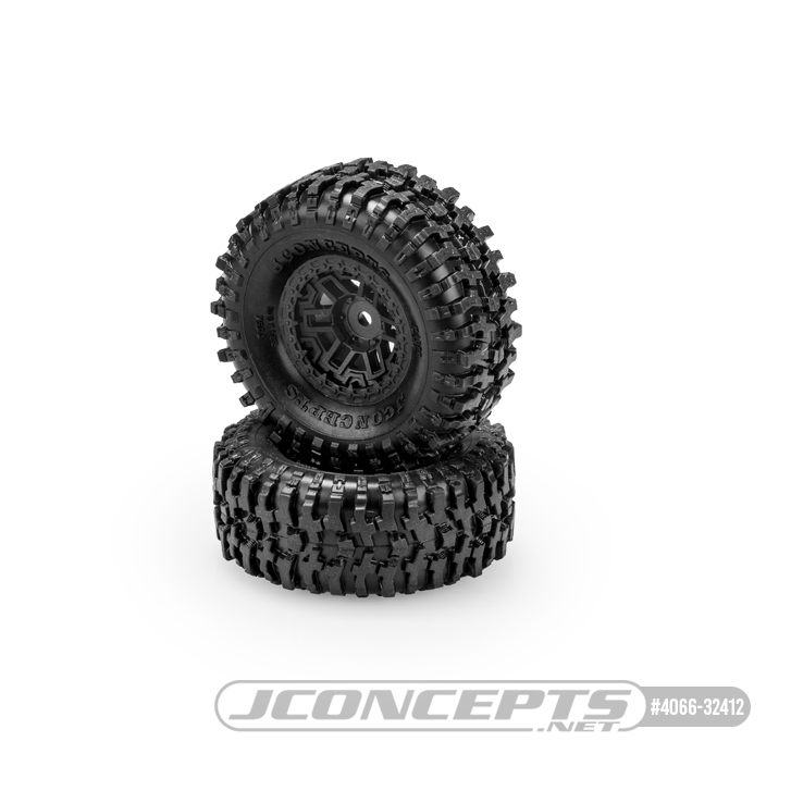 JConcepts Tusk 1.0" (แม็กพร้อมยางครบ4วง) Pre-Mounted Tires w/Shuttle Wheels (2.25”) (Green) for Trax