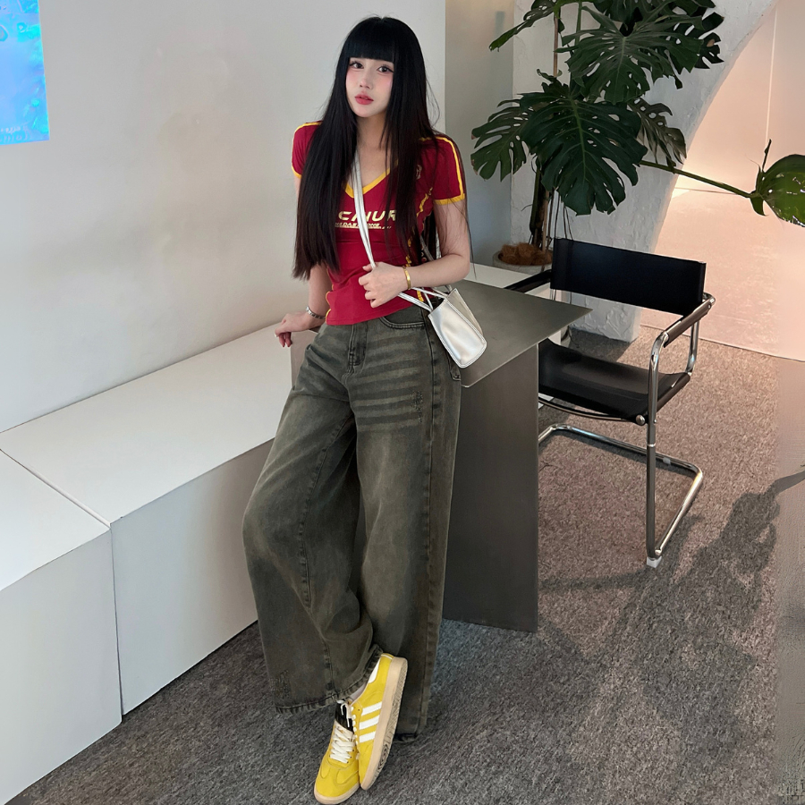 [แถมสายให้] Karants XS-4XL กางเกงยีนส์ทรงตรงพื้นฐาน ขากว้างพิเศษแบบ Unisex KQ99 สำหรับผู้ชายและผู้หญิง สไตล์ - KQ99 - รูปที่ 3