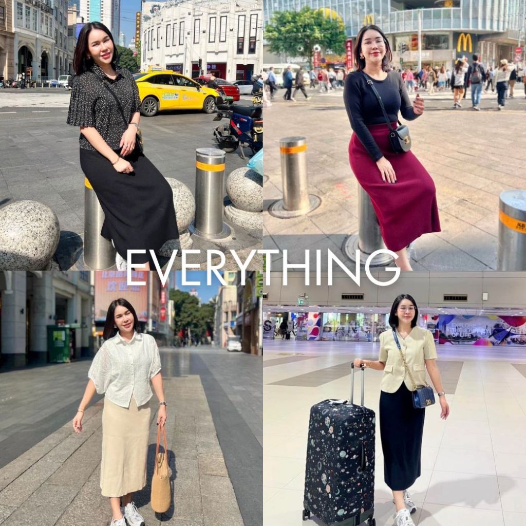 Everything2019🌻กระโปรงไหมพรม ผ่าหลัง  เอวยืด 26-36 นิ้ว (2048)