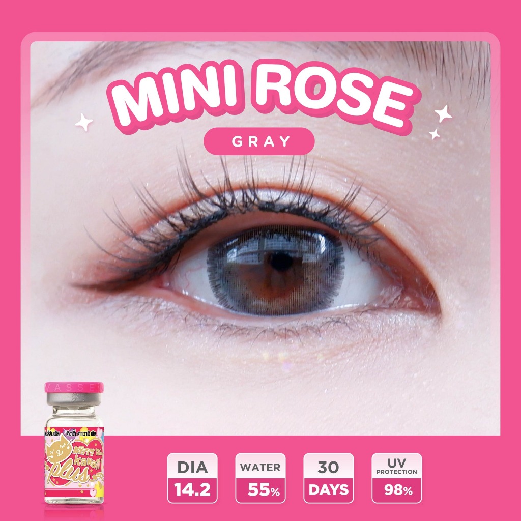 คอนแทคเลนส์ Mini Rose  Brown / Gray (Kitty Kawaii) ขนาดมินิ ราคา ถูกที่สุด ดีลบีเคเค แกลเลอรีภาพที่ 9