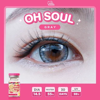 คอนแทคเลนส์🌈Oh Soul🌈 Brown / Gray (Kitty Kawaii) ขนาดบิ๊กอาย💖 ลายฮิต TikTok
