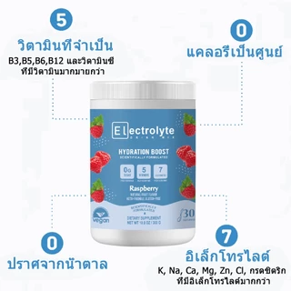 ISNIH Electrolyte Powder อาหารเสริมอิเล็กโทรไลต์วิตามินรวม เพิ่มพลังงานและอารมณ์ รสราสเบอร์รี่