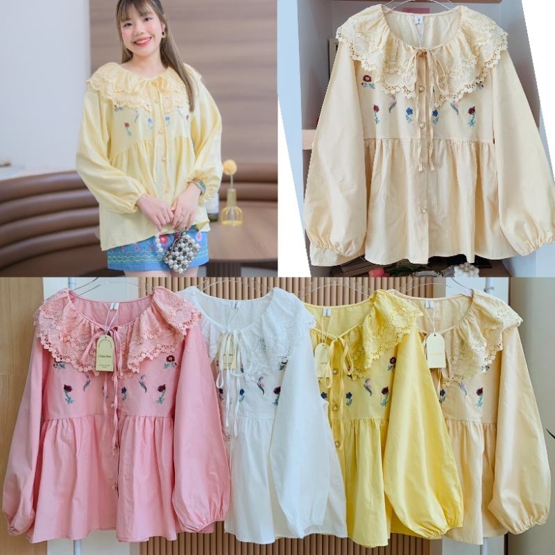เสื้อคอบัวงานปัก​ อกหน้าผ้า44นิ้ว​ ยาว​ 24 นิ้ว​ ราคา​ 229บาท