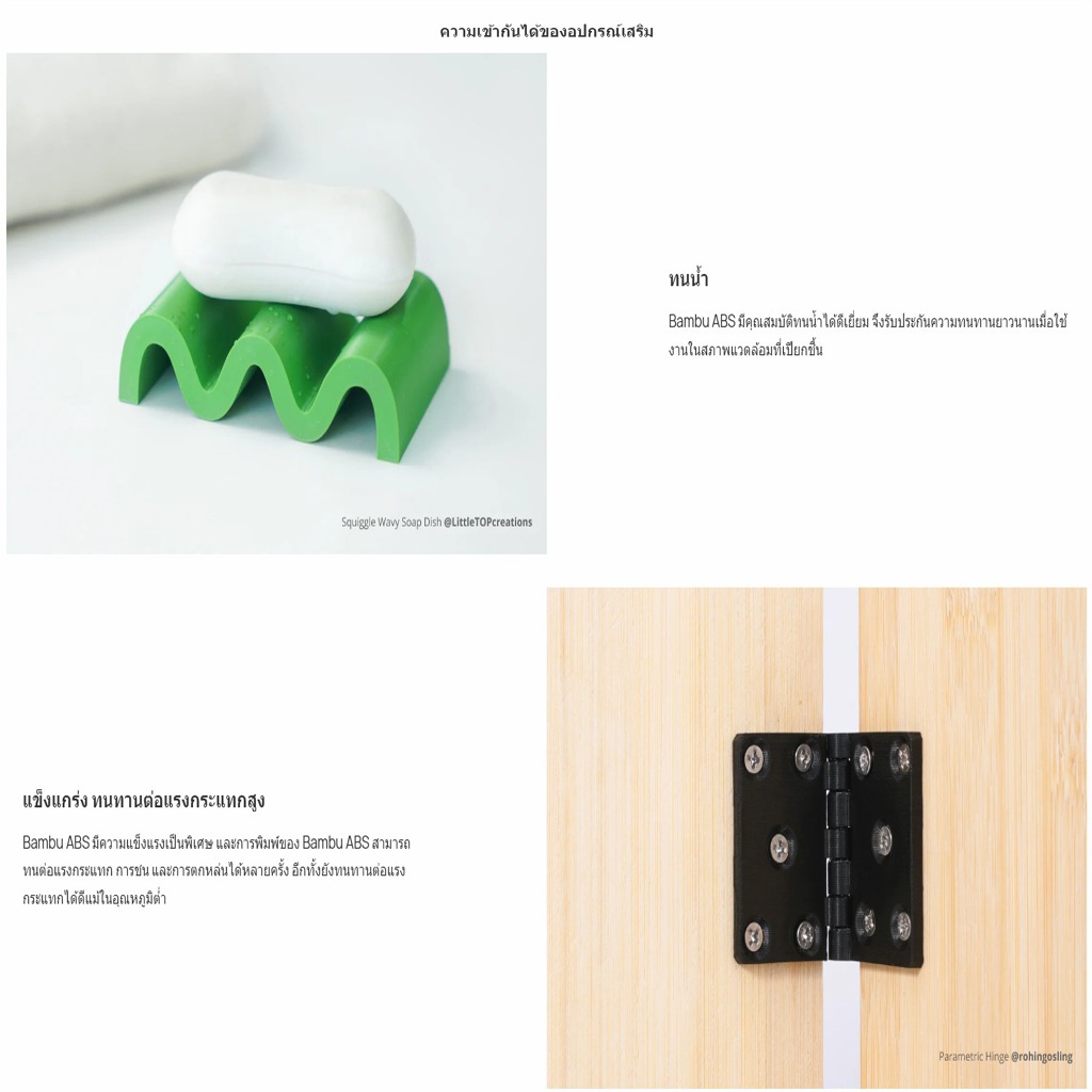 Bambu Lab ABS REFILL Filament วัสดุการพิมพ์ 3 มิติ กลิ่นต่ำพิเศษ ความเหนียวสูง ทนความร้อน RFID