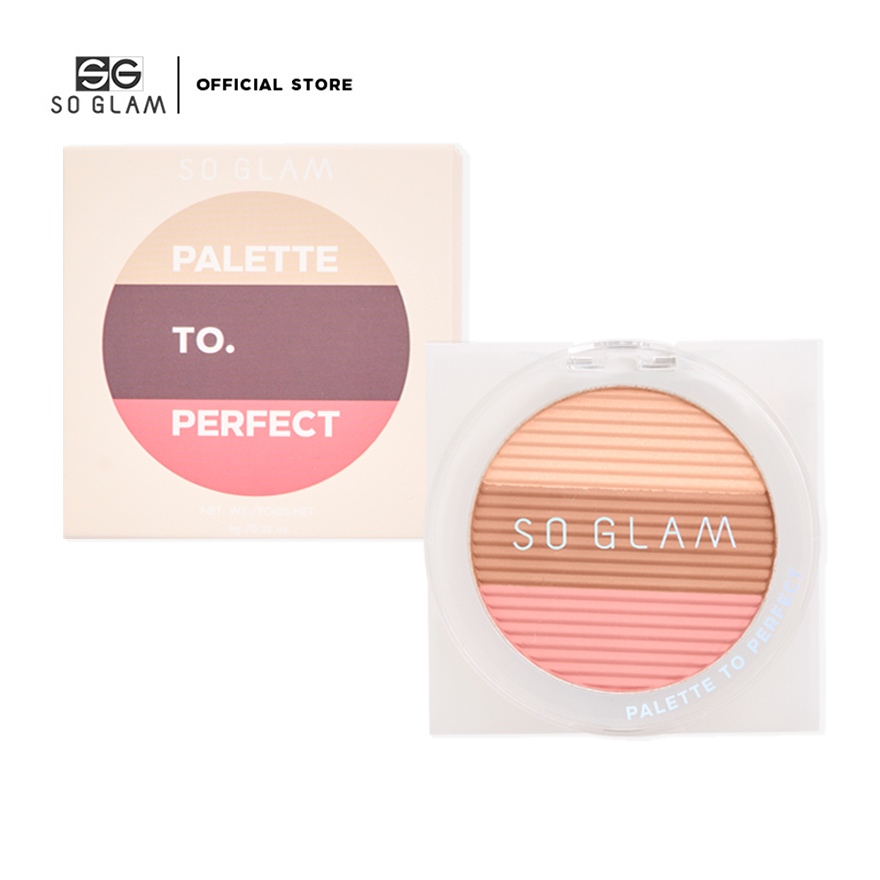 SO GLAM PALETTE TO PERFECT 001 PASTEL PEACH โซ แกลม พาเลท ทู เพอร์เฟค 001