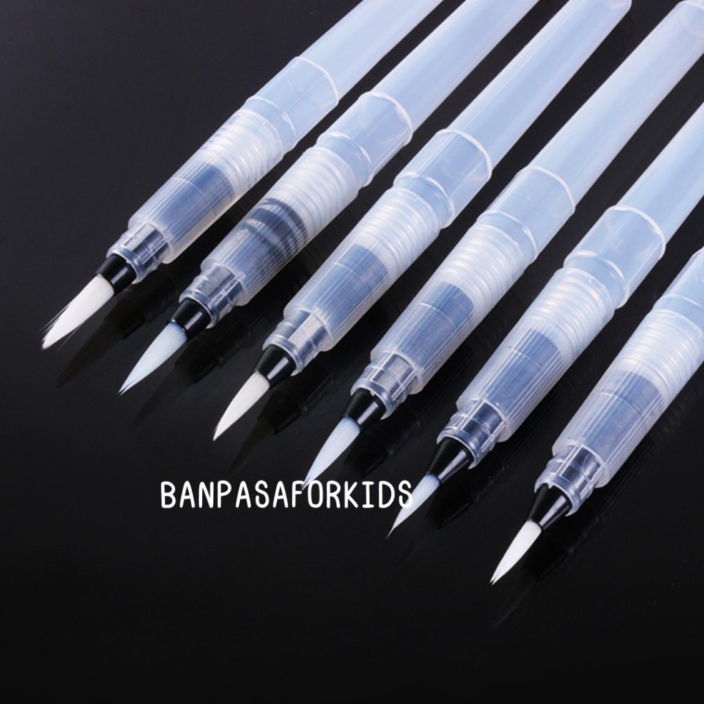 แปรงปากการะบายสี พู่กันระบายสีน้ำ ปากกาเพ้นท์ แบบพกพา 12/24 สี อุปกรณ์ศิลปะ