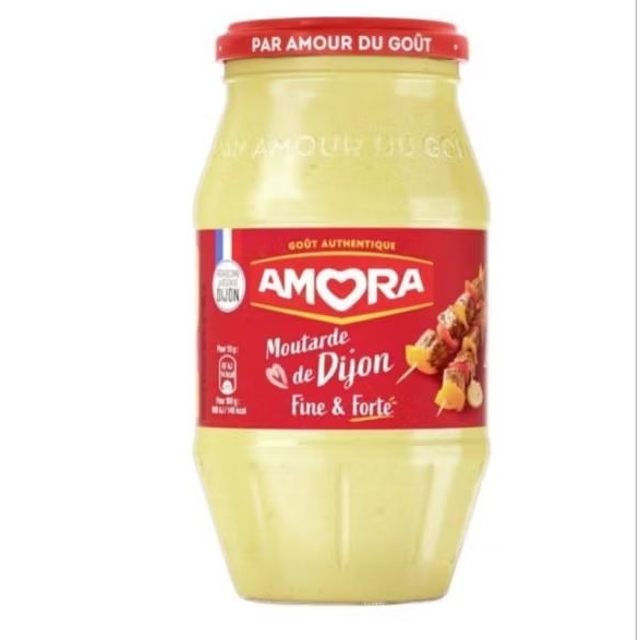 AMORA Dijon Mustard 430g - ดิจองมัสตาร์ด 430ก. ตรา อโมรา (นำเข้าจากฝรั่งเศส🇲🇫)