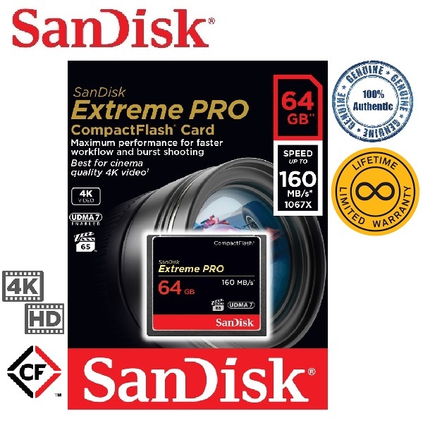 SanDisk 64GB Extreme Pro Compact Flash 160MB/s