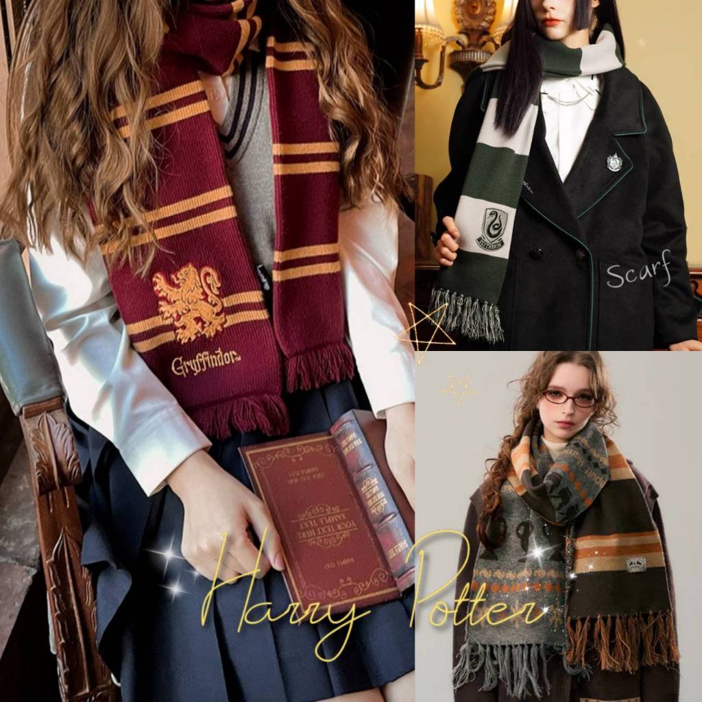 [พร้อมส่ง 1สลิธีริน/Pre-order]Kyouko Harry potter ผ้าพันคอนักเรียนฮอกวอร์สลายทาง แฮรี่พอตเตอร์
