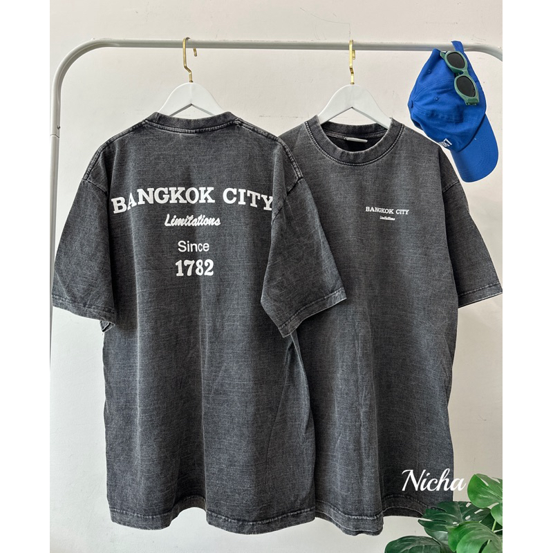 เสื้อยืดผ้าฟอกวินเทจ (รายแบงค์คอกสกินหน้าหลัง)โอเวอร์ไซร้ อก46.-ยาว29นิ้ว งานป้ายAll in