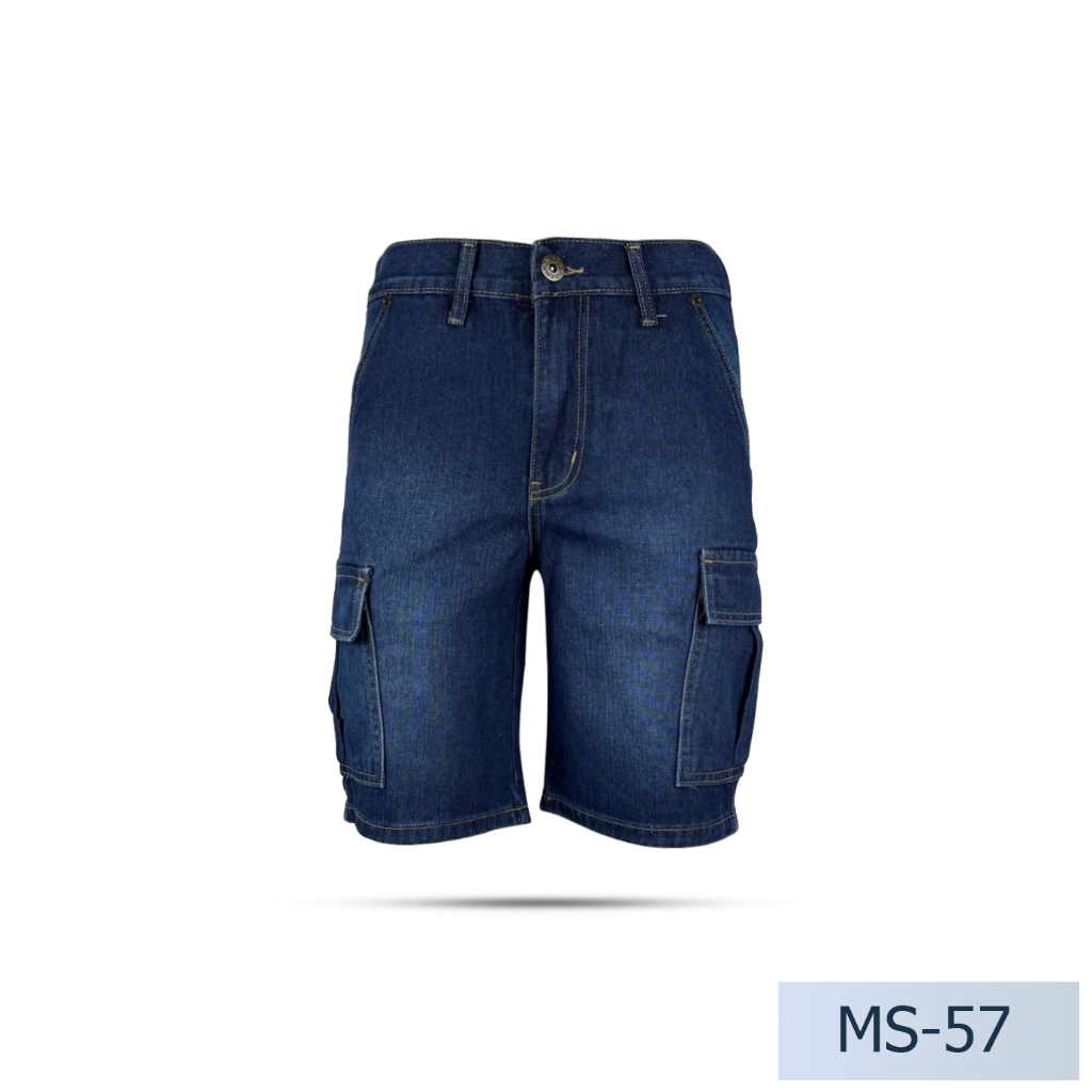 Niyom jeans รุ่น MS-57 💙💙กางเกงขา3ส่วน ผู้ชายทรงคาโก้ ผ้าไม่ยืด สียีนส์ 💙💙