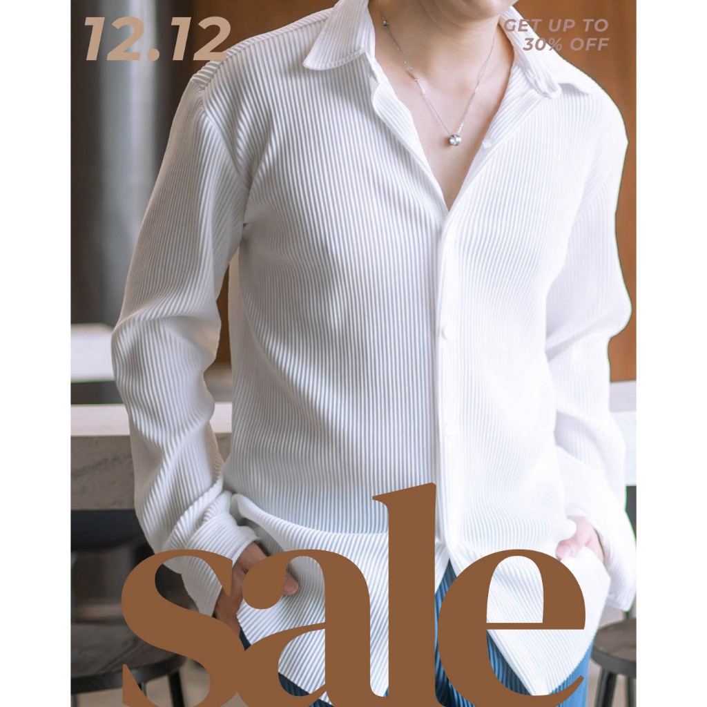 Khunkris.Styler - Pleated Shirt White,Black เสื้อเชิ้ตพลีท สีขาว และ สีดำ