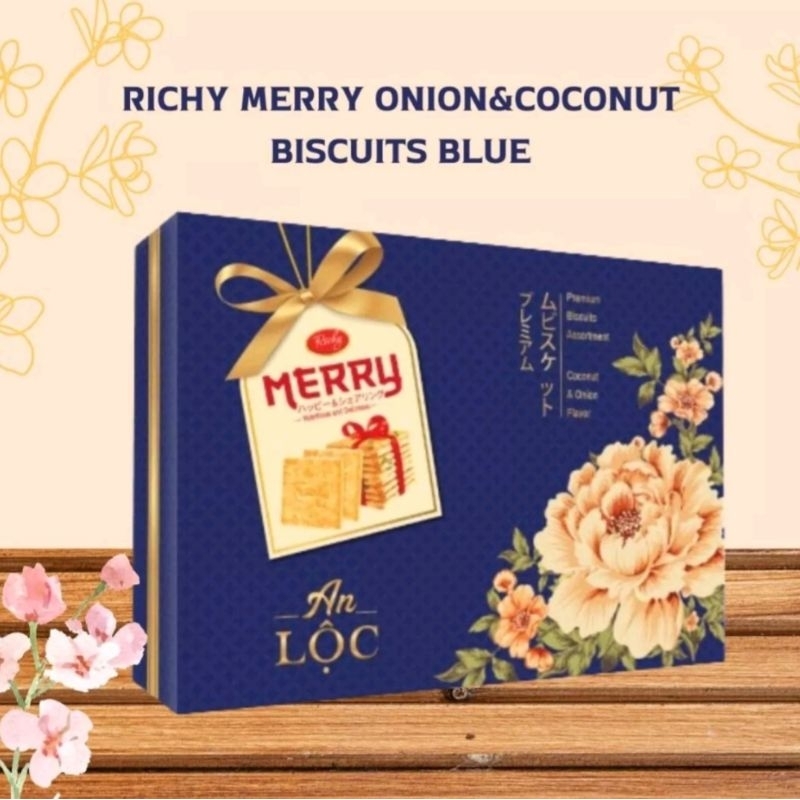 ริชชี่ เมอร์รี่ บิสกิตมะพร้าวและหัวหอม Richy Merry Biscuits Blue coconut&onion 415.5 กรัม