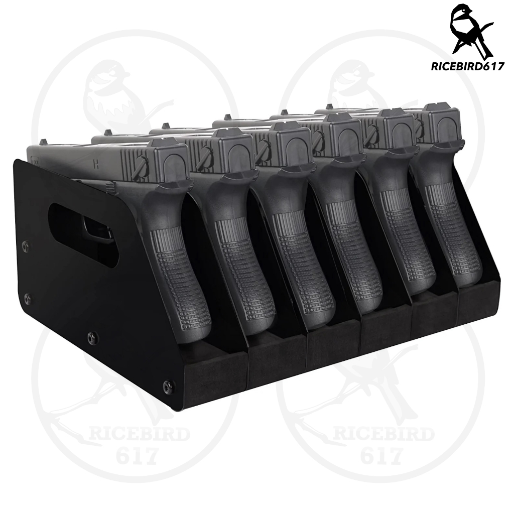 Ricebird617 Pistol Organizer Rack 6 Slot กล่องวางปืน กล่องเก็บปืน ที่วางปืน