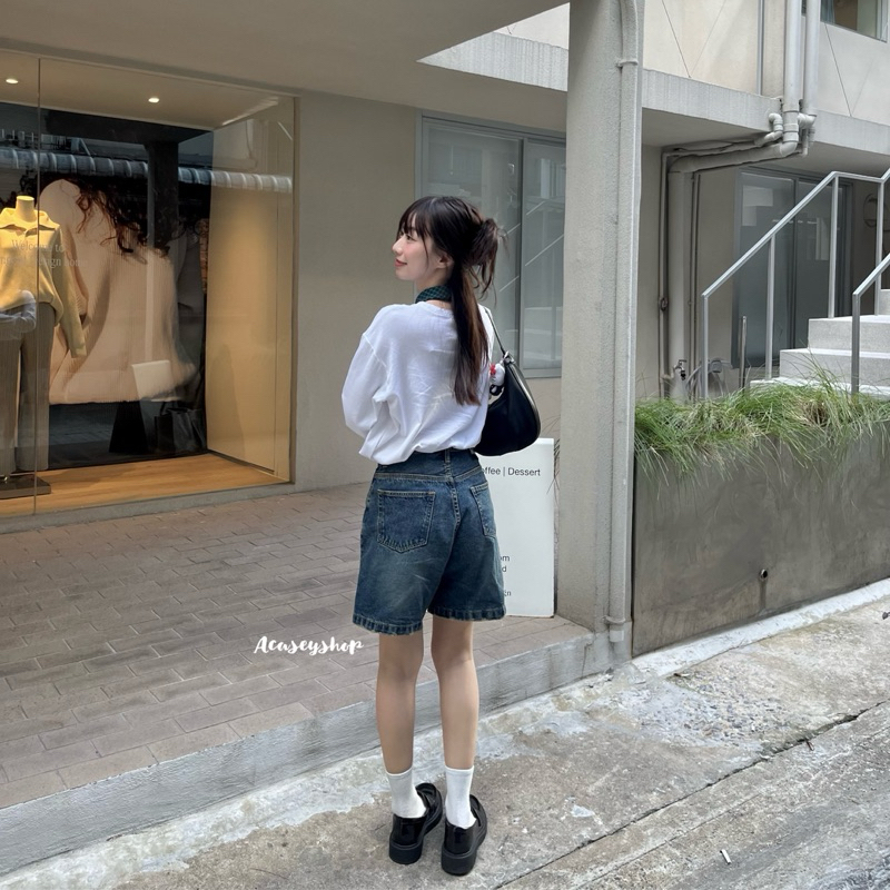 Acasey กางเกงยีนส์ผู้หญิง ขาสั้น ขา3ส่วน ทรงสวย งานป้าย แนะนำเลยจ้า Otw ไซส์ S - 3XL รูปที่ 5