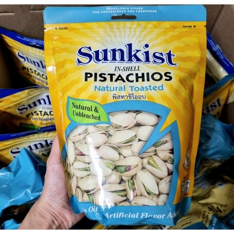 Sunkist PISTACHIOS Natural Toasted พิสทาชิโออบ 454g. (Exp 06/2026)