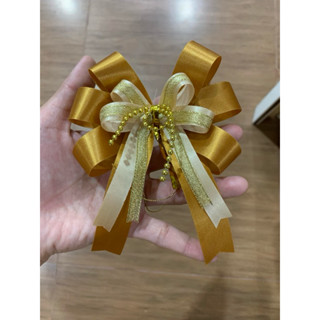 โบว์ติดของขวัญ 10x16cm. สีทอง