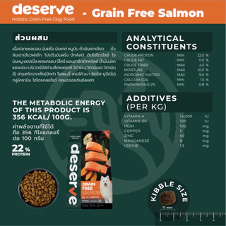 [1.35kg.] DESERVE อาหารเม็ดสำหรับสุนัข Holistic Grain Free แพ้ไก่ทานได้ ลดคราบน้ำตา บำรุงกระดูก