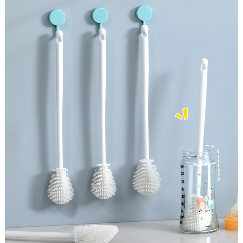 แปรงล้างขวดซิลิโคน แปรงล้างแก้ว ขวดนม ที่ล้างขวด ด้ามจับยาว สําหรับทําความสะอาดถ้วยแก้ว แปรงทำความสะอาด