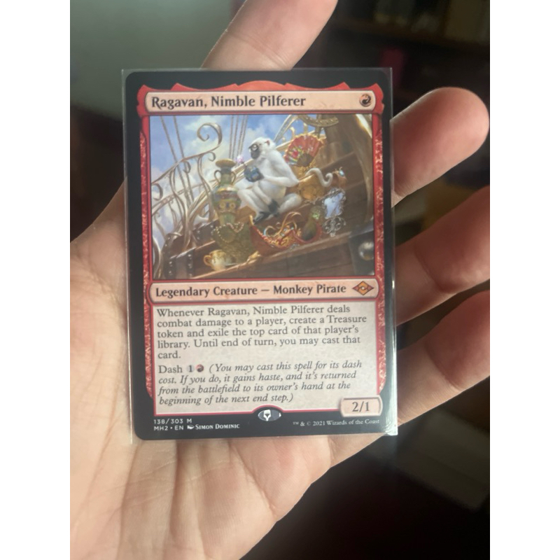 การ์ด MTG Ragavan, Nimble Pilferer Red Magic the Gathering EDH รุ่น MUL MH2 สภาพ Ex-Nm