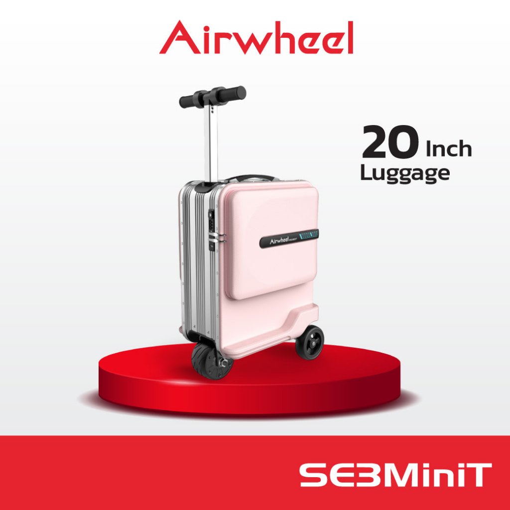 Airwheel SE3MiniT สีชมพู (Pink) กระเป๋าเดินทาง ไฟฟ้า นั่งขับได้ (20 นิ้ว) ประกันสูงสุด 1 ปี