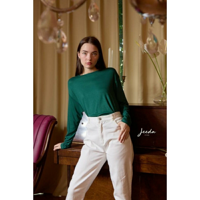 New เสื้อคอกลมแขนยาวผ้า​ Soft​ Korea 89790 รูปที่ 6