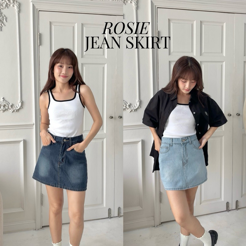 (New in!) Rosie Jean Skirt กระโปรงยีนส์สั้น(มีซับในกางเกงยีนส์) - Myyoungs