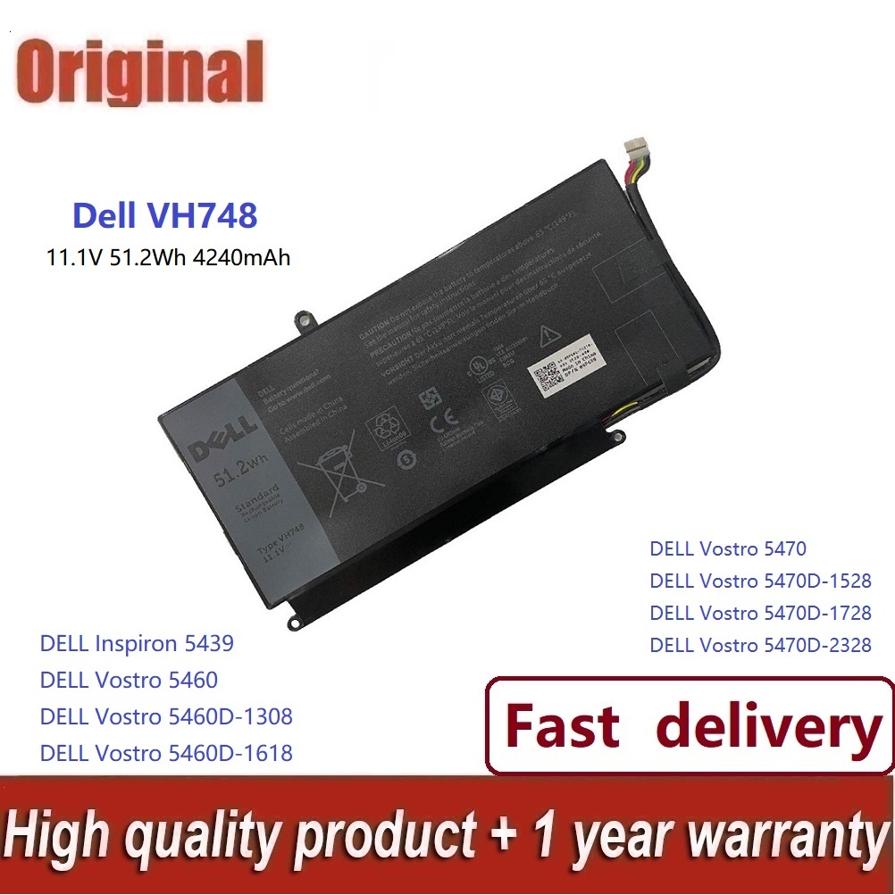 ✨DELL VH748 Laptop Battery Rechargeable Standard Li-ion Battery For Dell Vostro V556 ( 11.1V 51.2Wh 