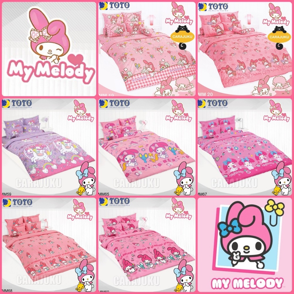 [7 ลาย] TOTO ชุดผ้าปูที่นอน ผ้านวม มายเมโลดี้ My Melody 3.5ฟุต 5ฟุต 6ฟุต #Total โตโต้