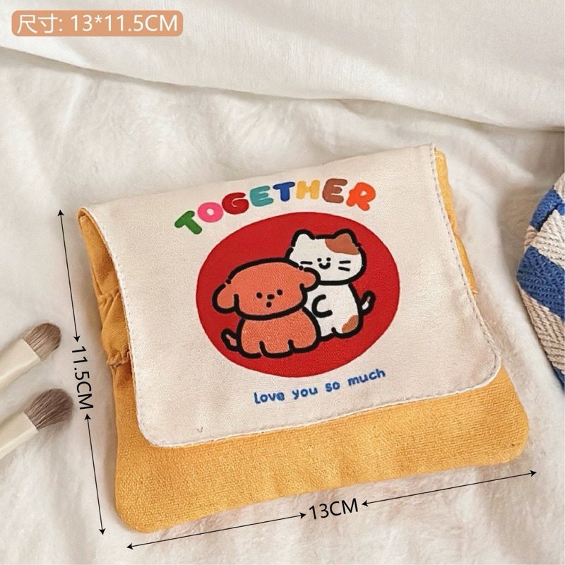 พร้อมส่ง🐶 กระเป๋าใส่ของ ลายน้องหมาน้องแมว น่ารัก เก็บของอเนกประสงค์