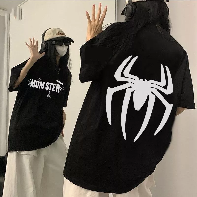 เสื้อยืดแขนสั้นผู้หญิงที่กําลังฮิต oversize เสื้อผ้าแฟชั่นไซส์ใหญ่ เสื้อคู่กับแฟนโอเวอร์ไซส์เกาหลี สกรีนลายวินเทจเท่ๆ thumbnail 3