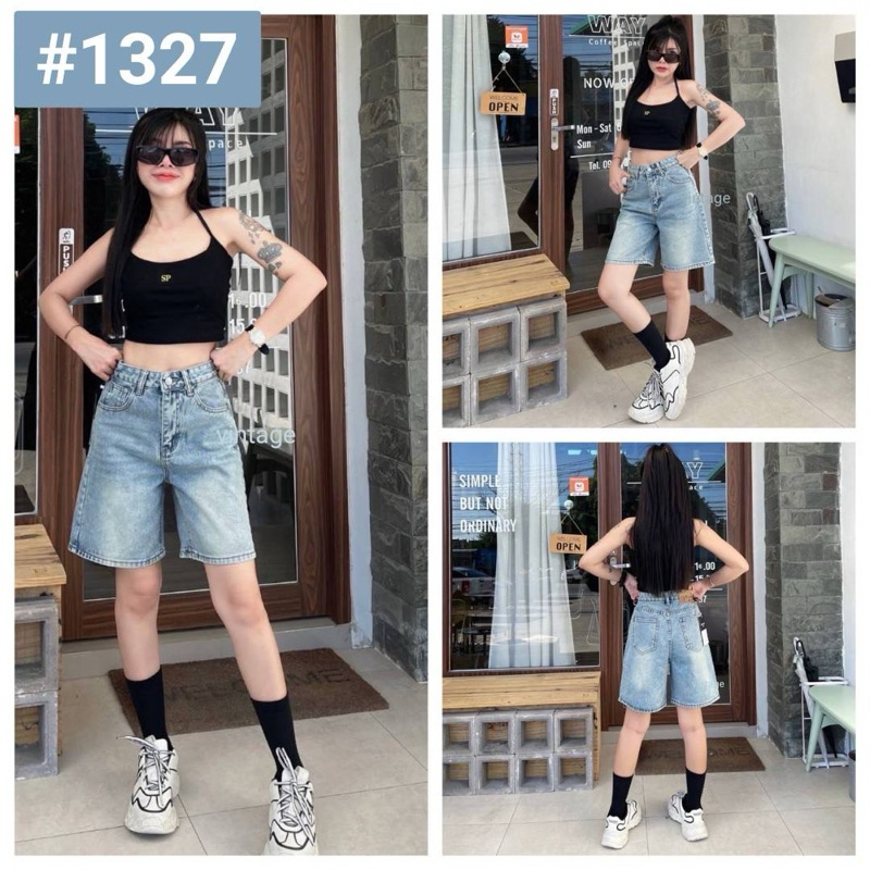 กางเกงยีนส์ 3 ส่วน ป้าย Vintage