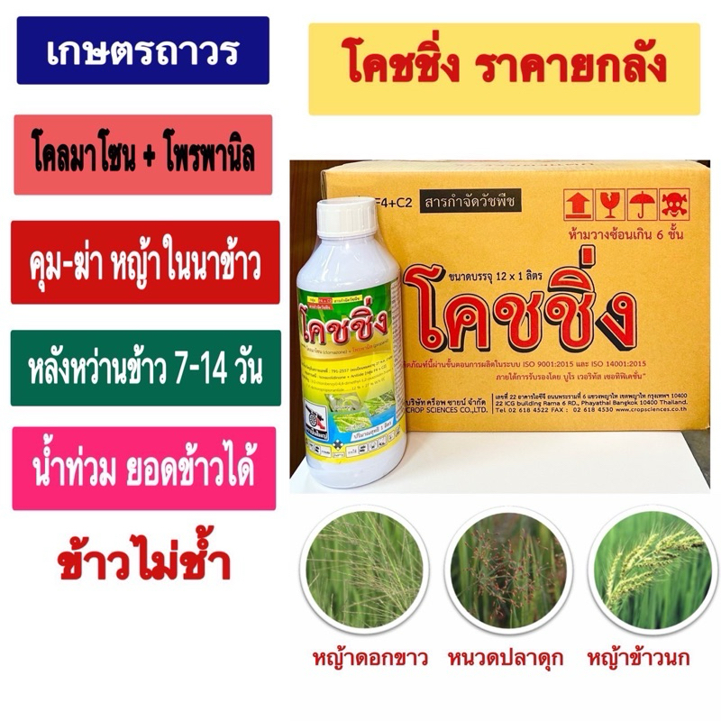 โคชชิ่ง🔥🔥ยกลัง (1ลิตรx12ขวด)สารโคลมาโซล+โพรพานิล  ตราปืนใหญ่