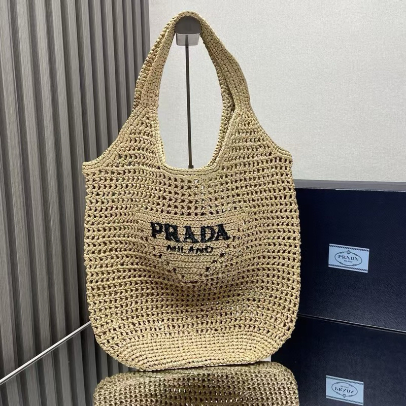 PRADA Raffia Tote Bag(Ori)Vip 📌size 50x65x20 cm