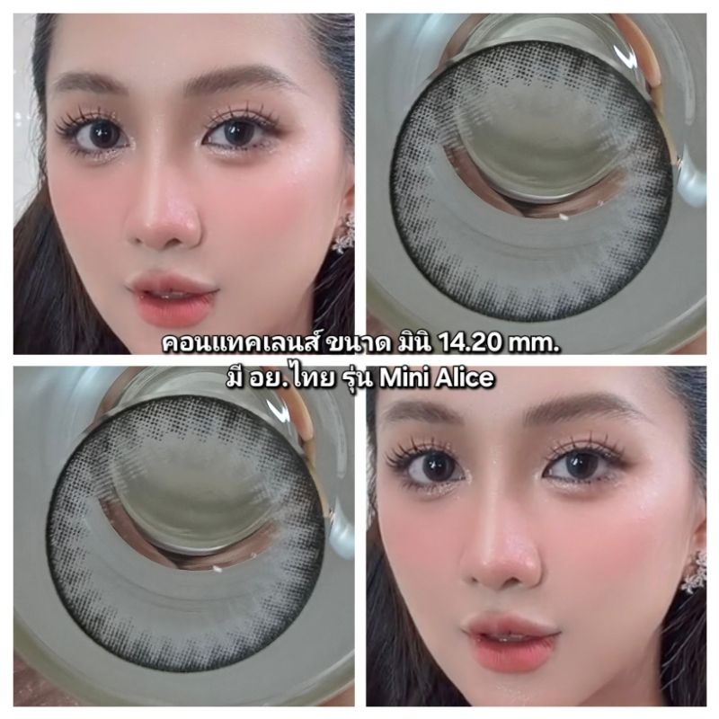คอนแทคเลนส์ รุ่น Mini Pure/Mini Alice/Little pure สีเทา/ตาล Gray/Brown ค่าสายตา (0.00)-(-7.50)
