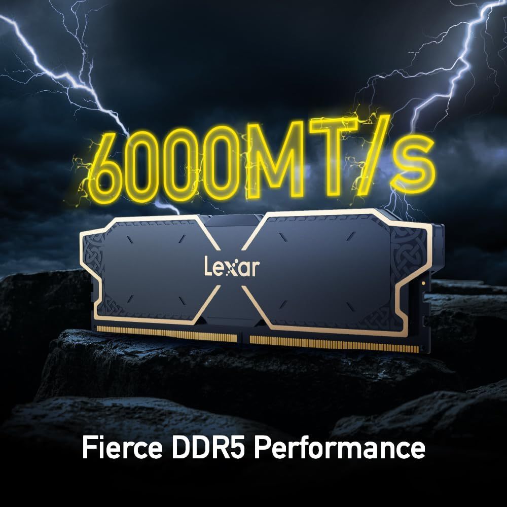 Lexar THOR OC Black DDR5 6000 U-DIMM 16GBX2 Dual pack (LD5U16G60C38LG-RGD) 6000MT/s: CL38 แรมพีซี