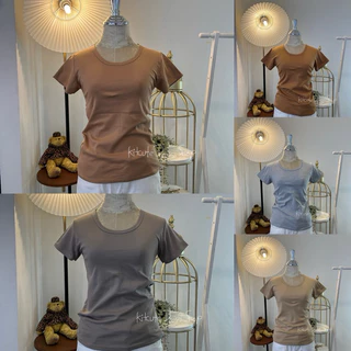 เสื้อยืดคอกลม ผ้าคอตตอนผสม อก30-34" ผ้านุ่มใส่สบาย แฟชั่นสไตล์เกาหลี มีเก็บปลายทาง