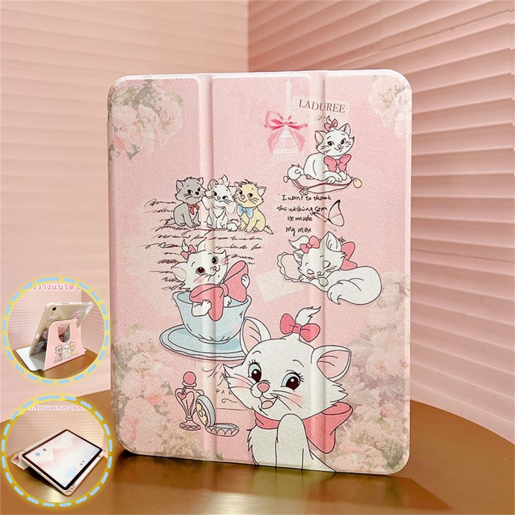 เคสสำหรับ ไอแพด Air4 Air5 10.9 Pro 11 gen11gen10 Gen 9Gen8Gen7 "รุ่นหมุนได้ 360องศา" ช่องใส่ปากกาทางขวา แถมฟรีสติ๊กเกอร์